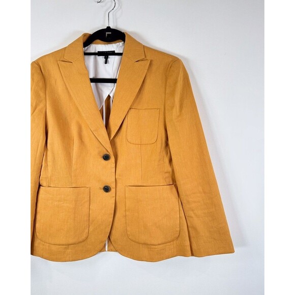 Rag & Bone Womens Suit Set Yellow Linen Tailored Blazer Straight Trouser Size 2 - Picture 5 of 16